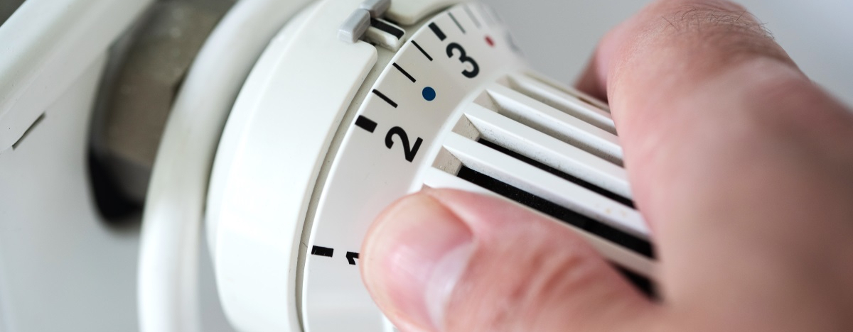 Heizungsthermostat, das auf 3 steht